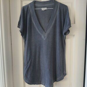 Grey X-Long Slouchy T-shirt with Fade